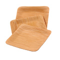 Good Quality Compostable Biodegradable Eco-friendly Bamboo Square Plate For Indoor Outdoor